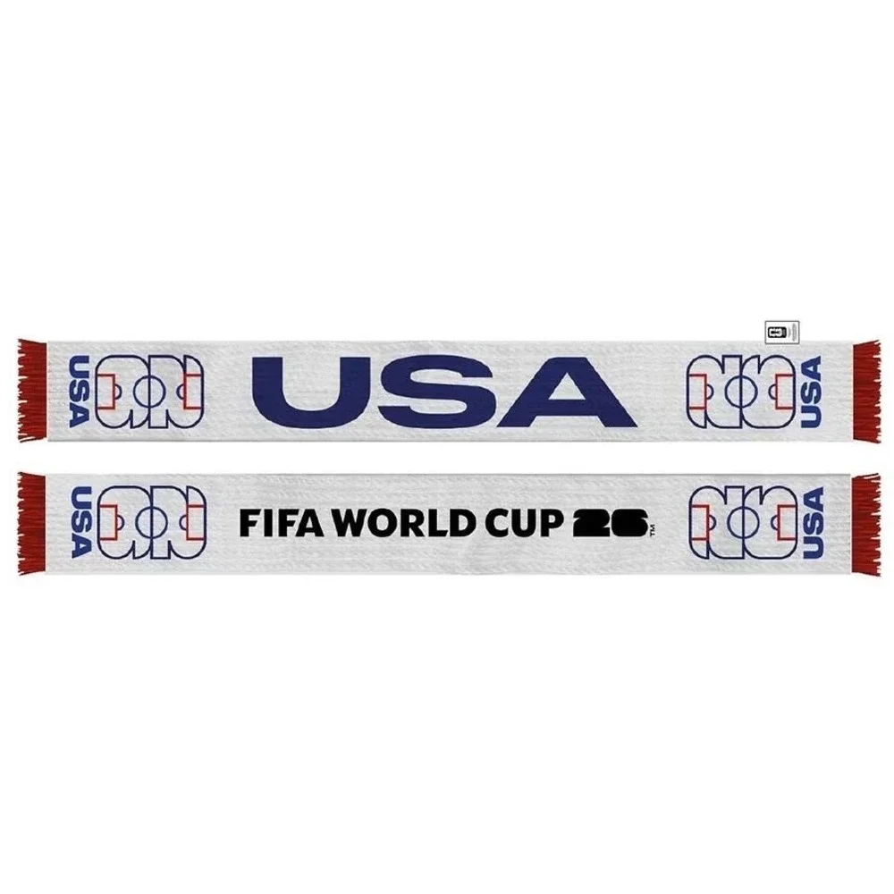 FIFA World Cup 2026 USA Scarf Official White Blue Red Unisex 26